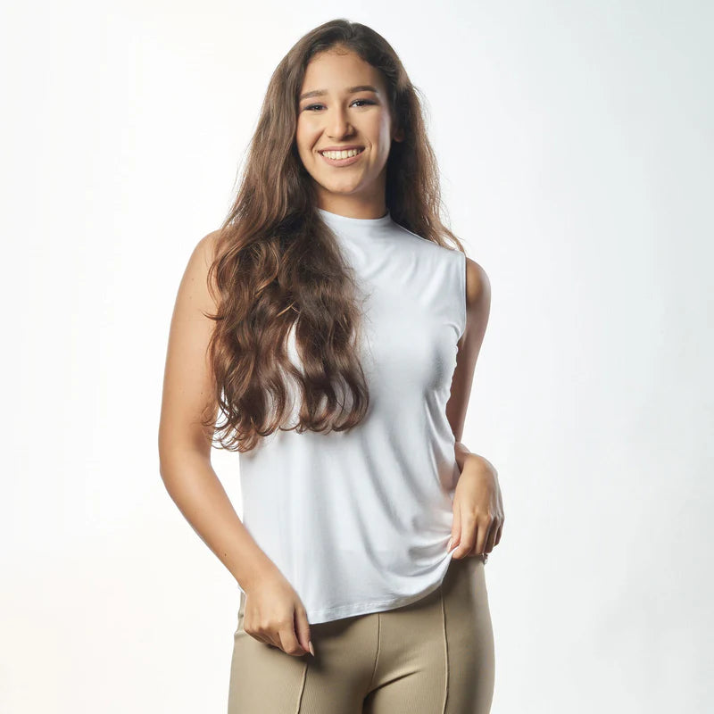 Double Layer Sleeveless Undershirt-White