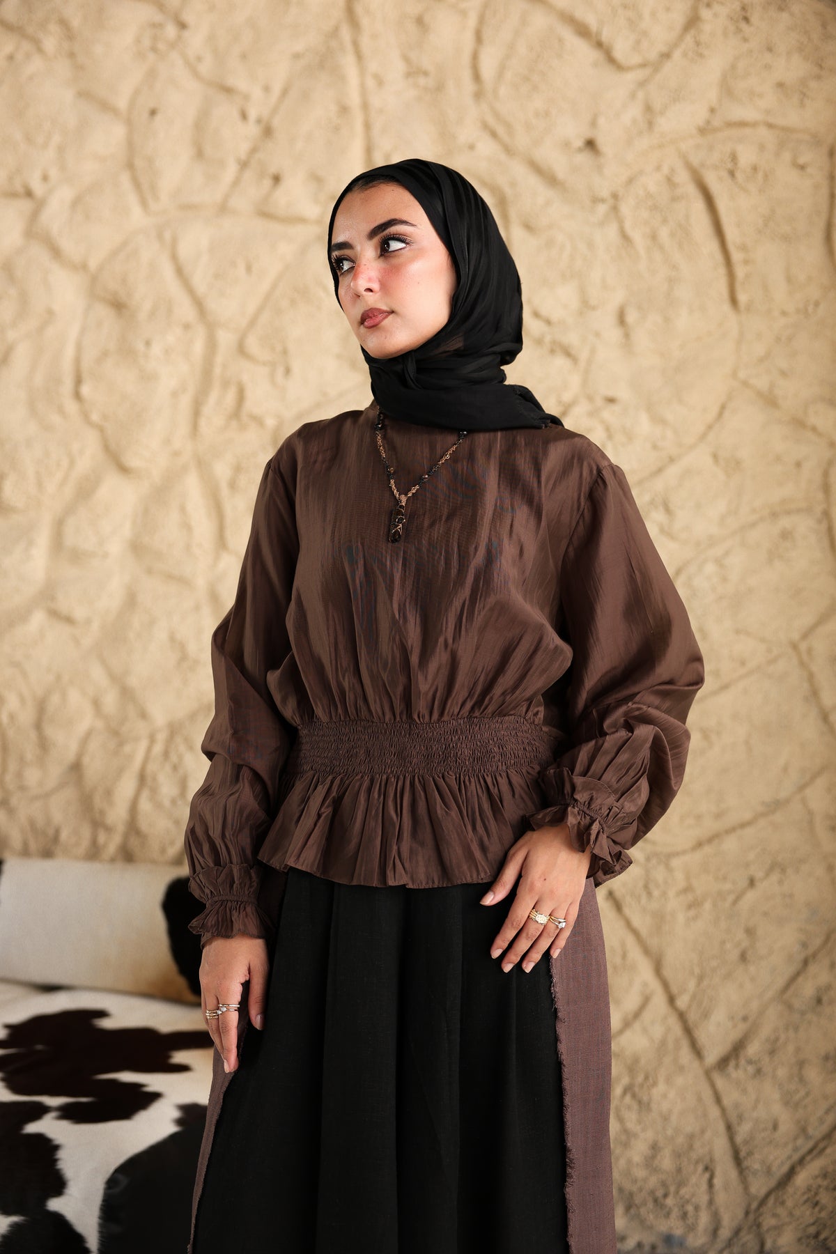 Chocolate Nola Blouse