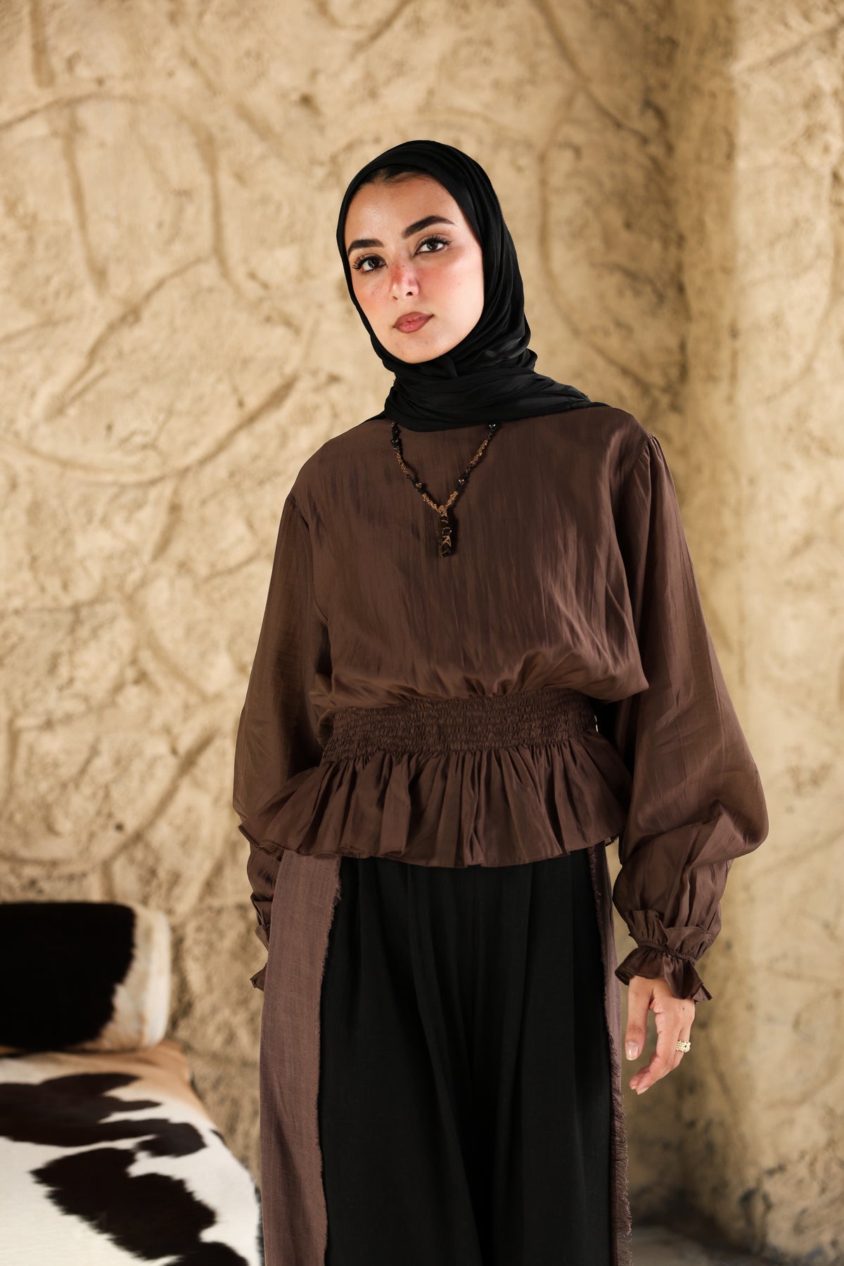 Chocolate Nola Blouse