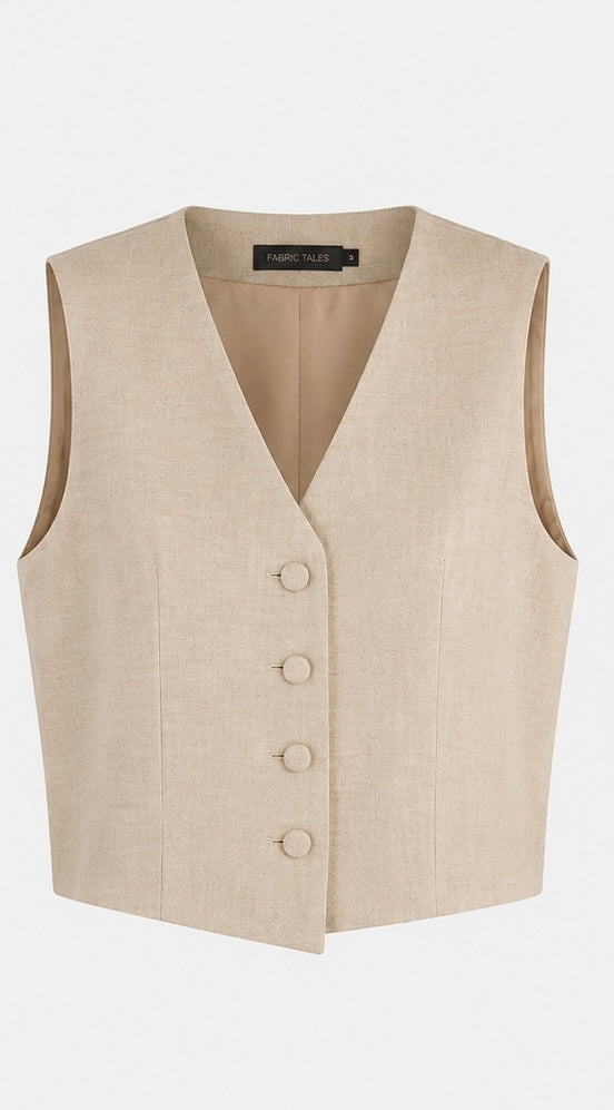 Beige Banker Vest