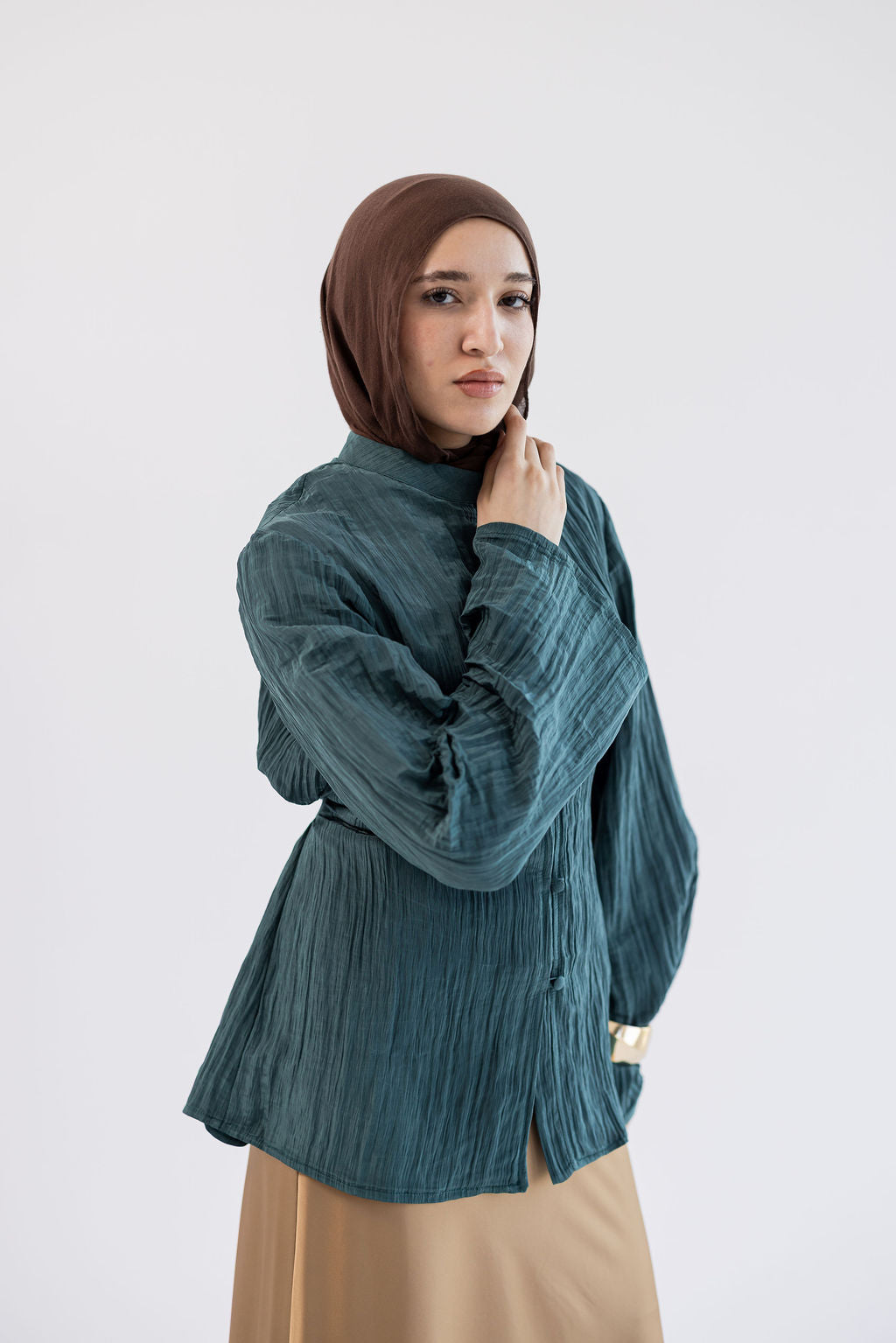 Teal Confetti Blouse