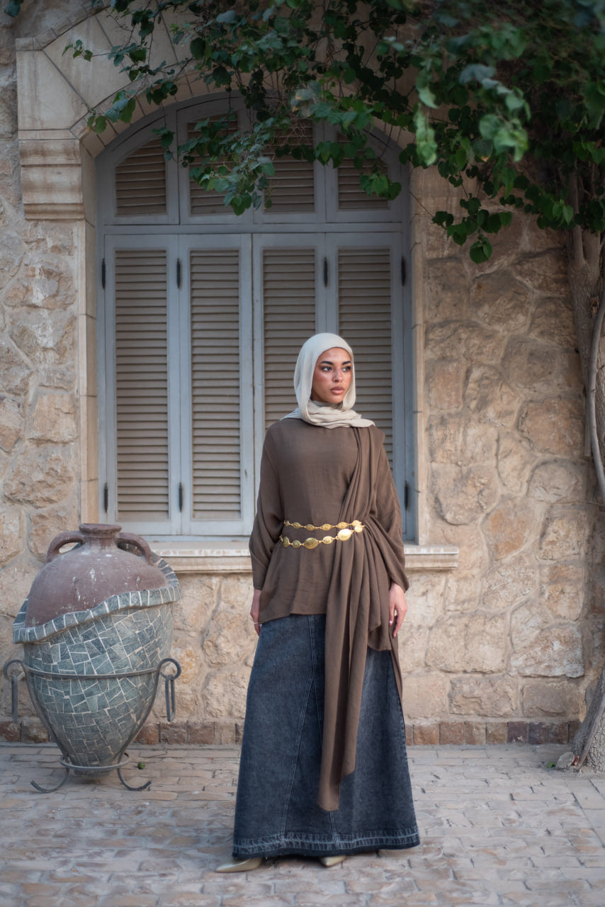 Chocolate Swan Cape Blouse