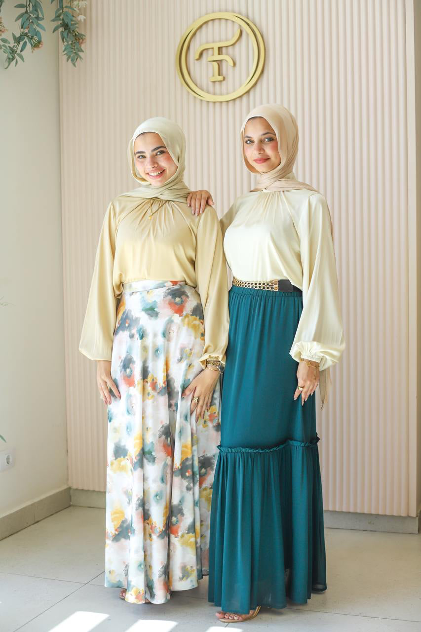 Avocado Ruched Skirt