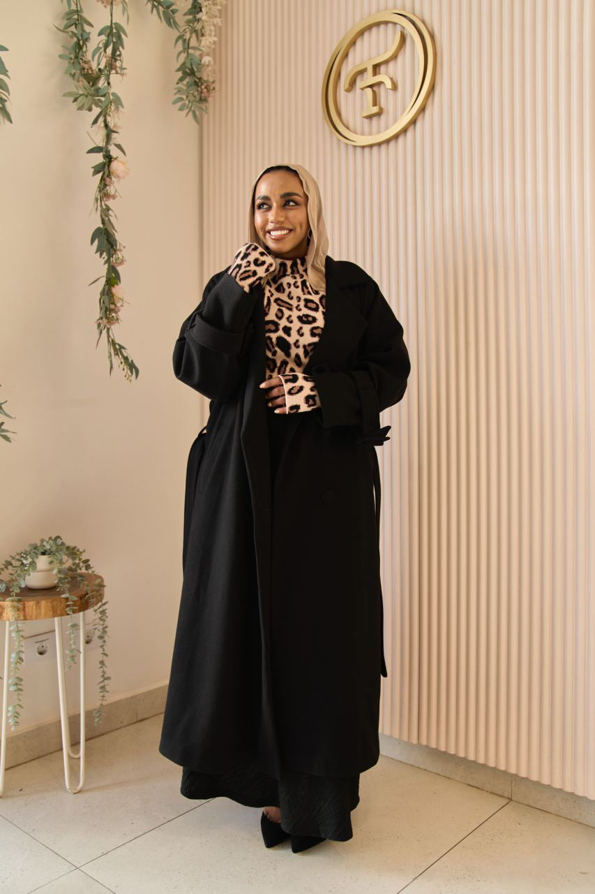 Black Rue Trench Coat