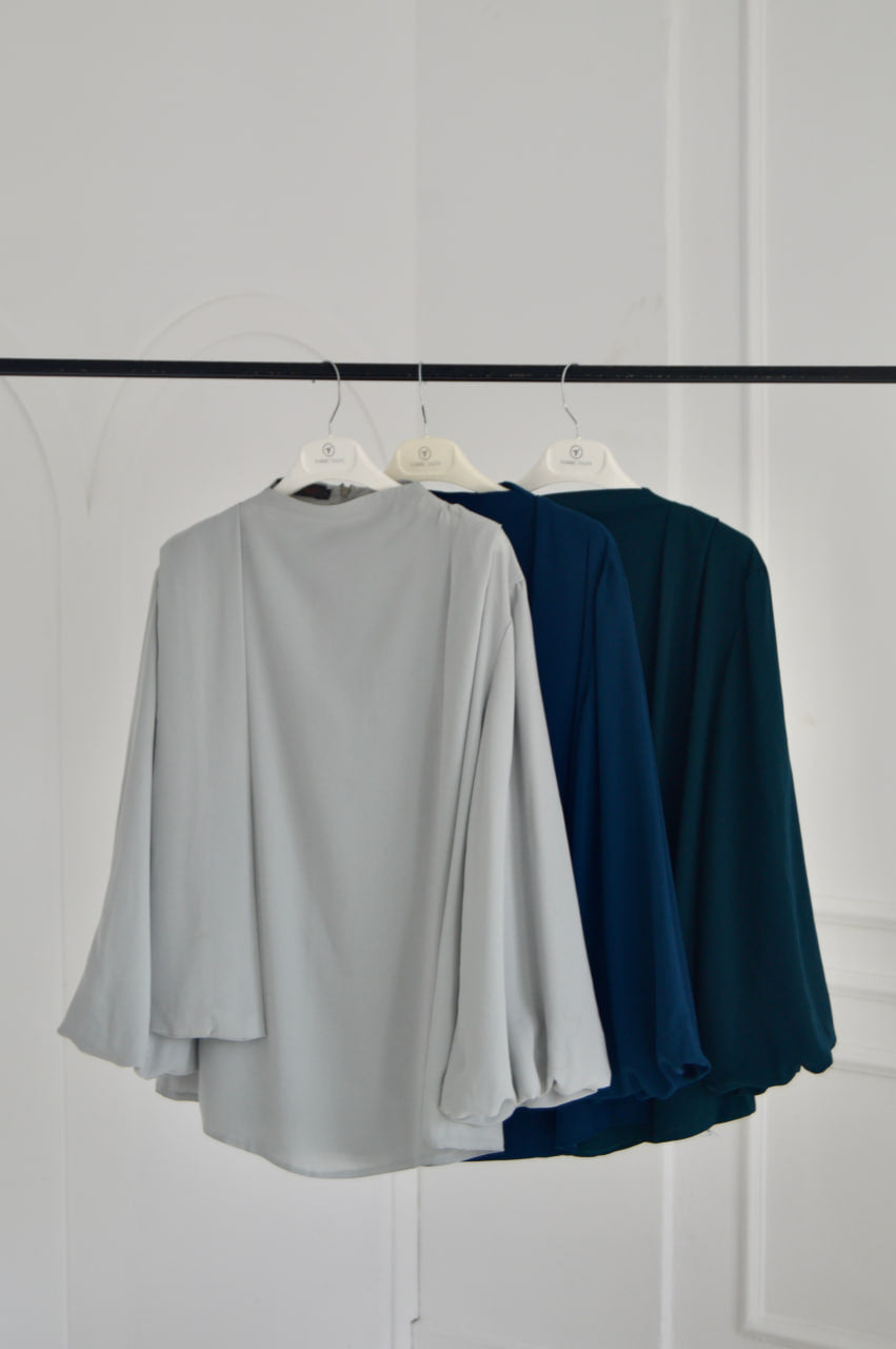 Teal Louvre Blouse