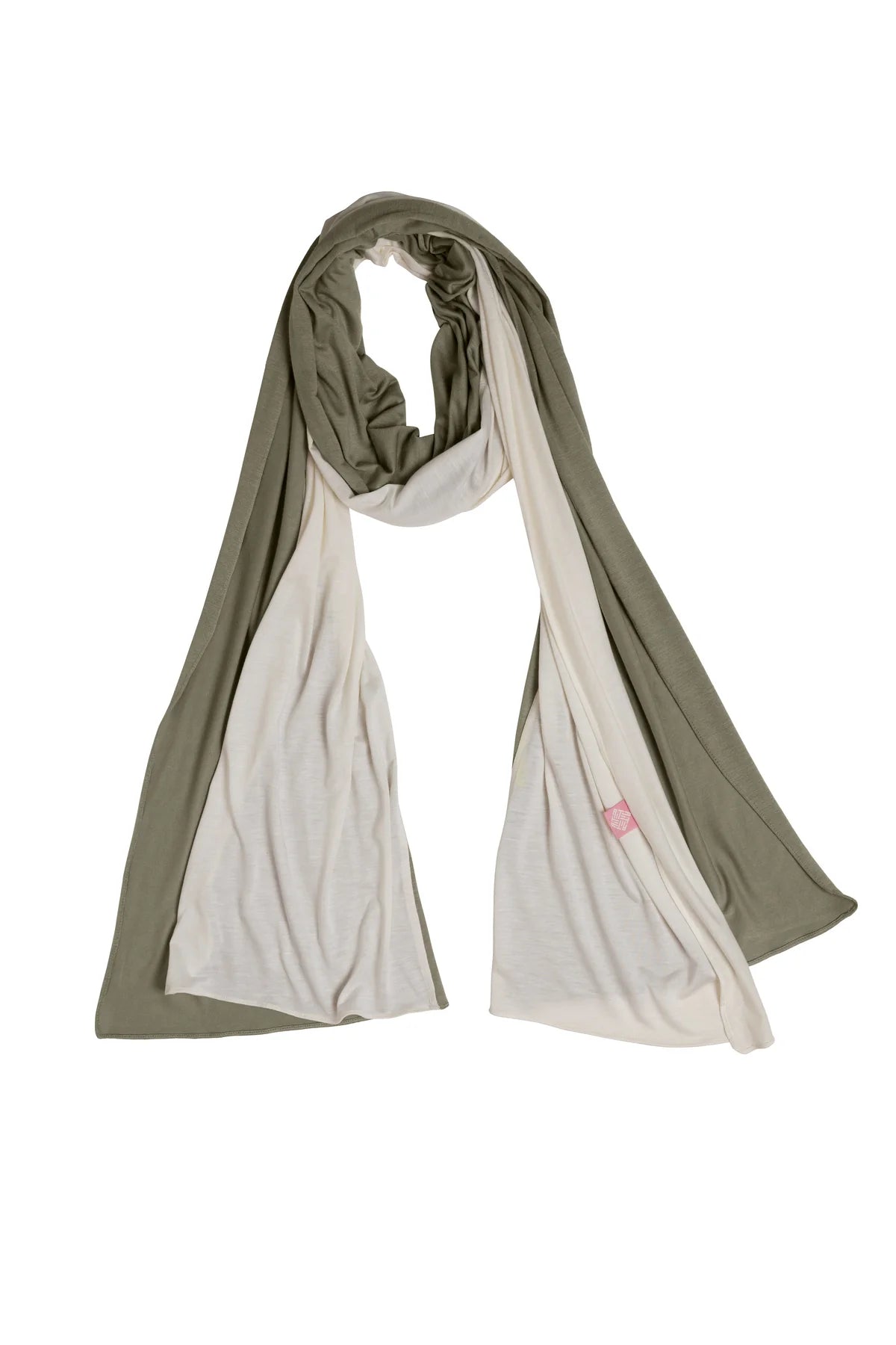 Off-White&Sage Green Dual Aura Scarf