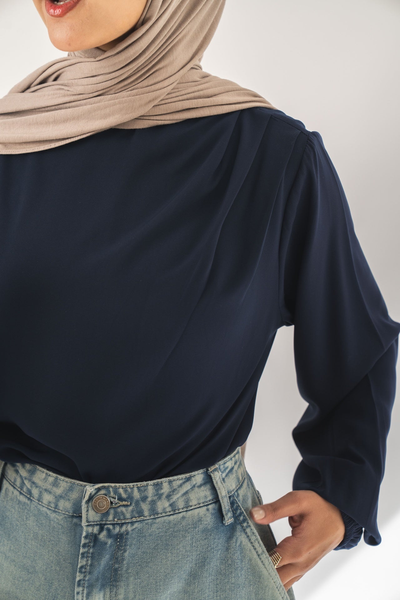 Navy Solana Blouse