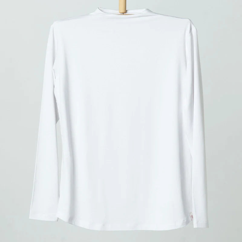 Double Layer Short Fit Long Sleeves Basic T-Shirt-White