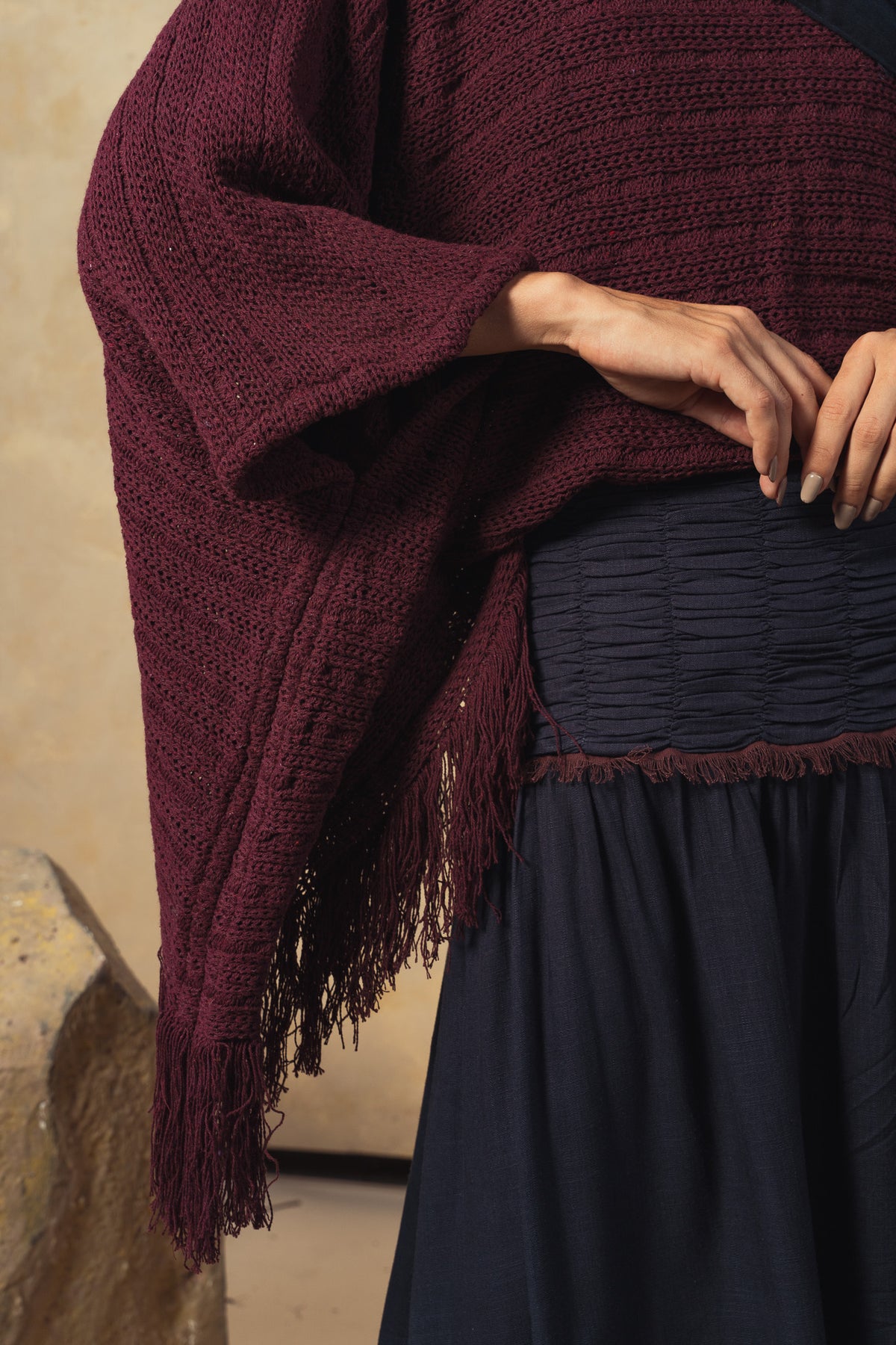 Burgundy Verso Cape
