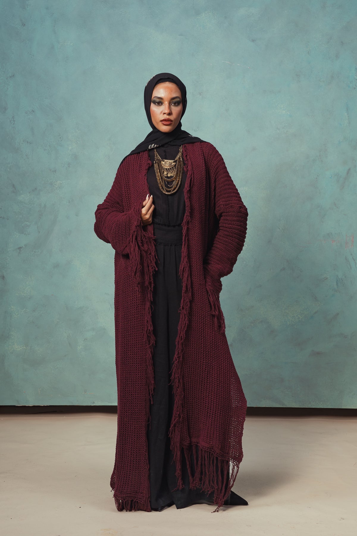 Burgundy Rhea Cardigan