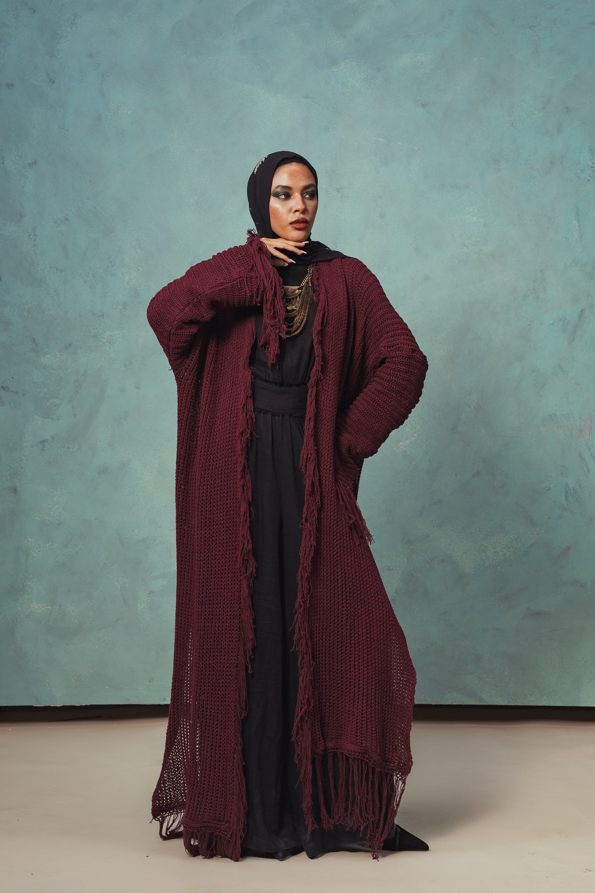 Burgundy Rhea Cardigan