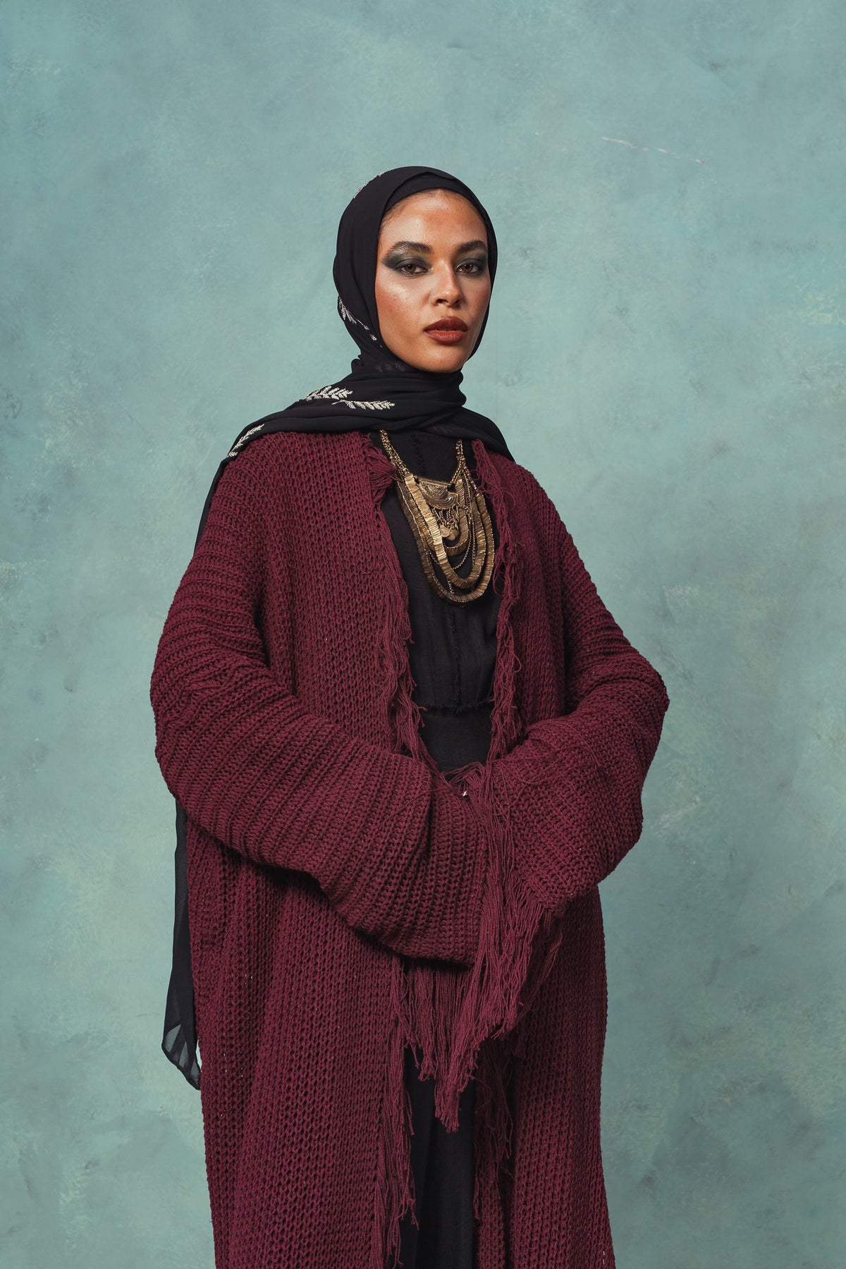 Burgundy Rhea Cardigan