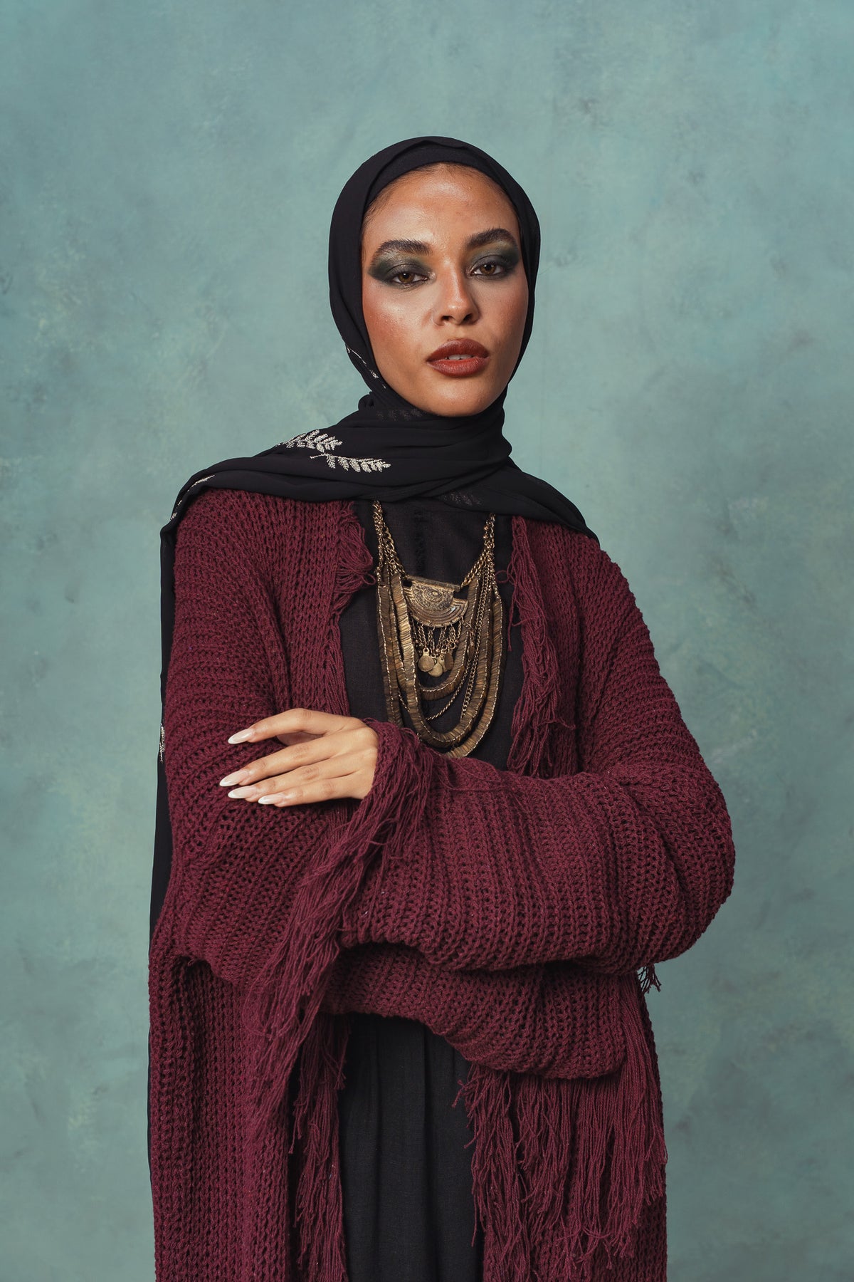 Burgundy Rhea Cardigan