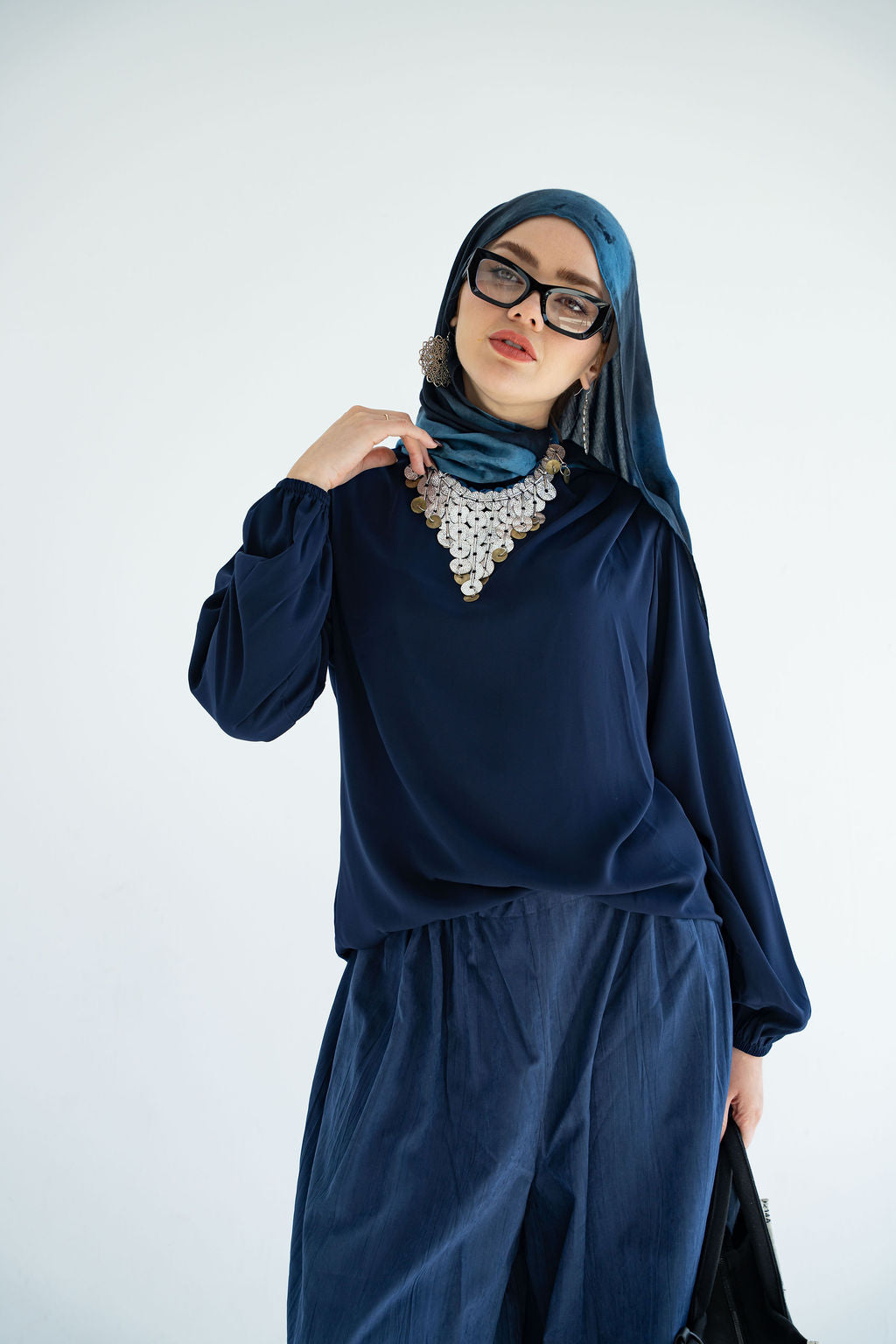 Navy Solana Blouse