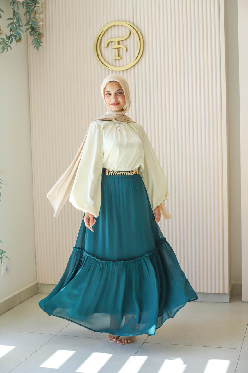 Avocado Ruched Skirt