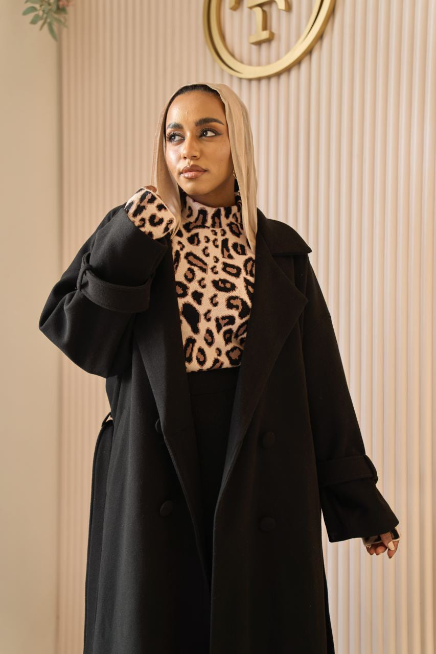 Black Rue Trench Coat