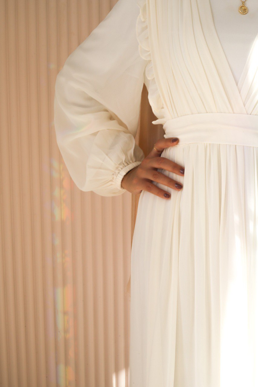 White Flowy Chiffon dress