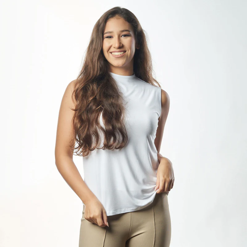 Double Layer Sleeveless Undershirt-White