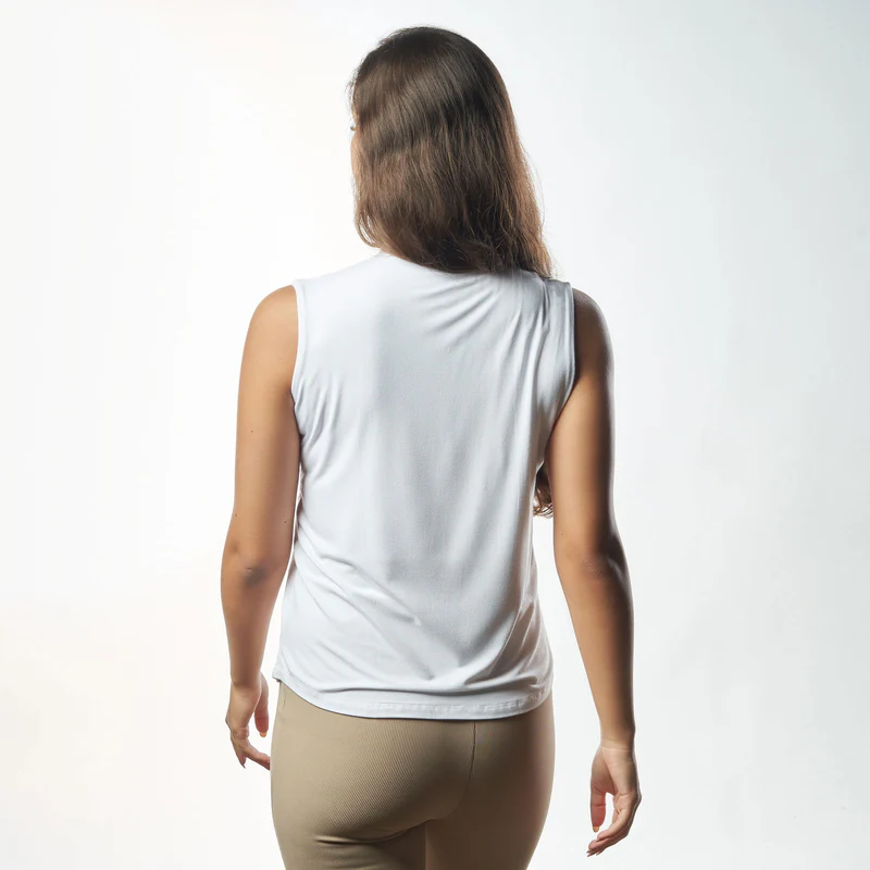 Double Layer Sleeveless Undershirt-White
