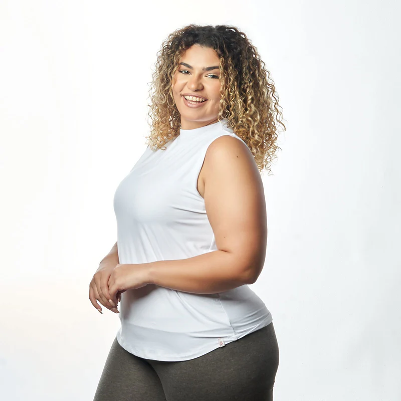 Double Layer Sleeveless Undershirt-White