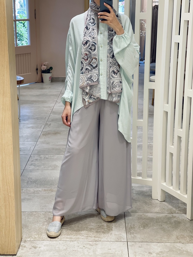 Grey Aura Chiffon Pants