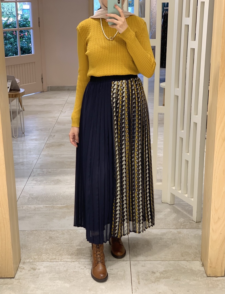 Aztec Pleated Skirt