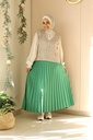 Green Accordion Suede Skirt