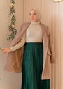 Green Satin Accordion Skirt (Size 1)