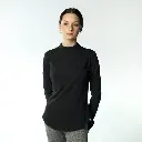 Double Layer Short Fit Long Sleeves Basic T-Shirt-Black
