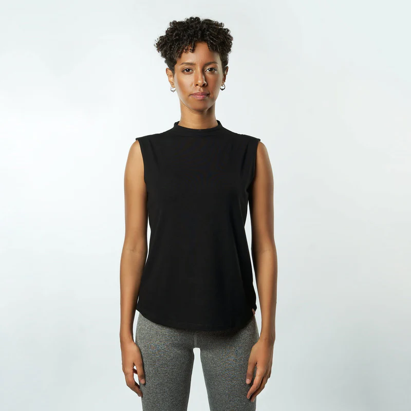 Double Layer Sleeveless Undershirt-Black