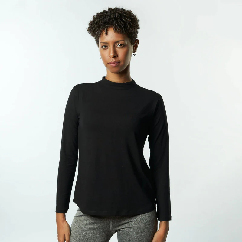 Double Layer Long Sleeves Undershirt-Black
