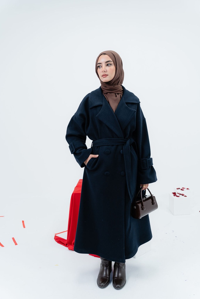 Navy Rue Trench Coat