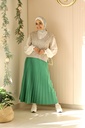 Green Accordion Suede Skirt