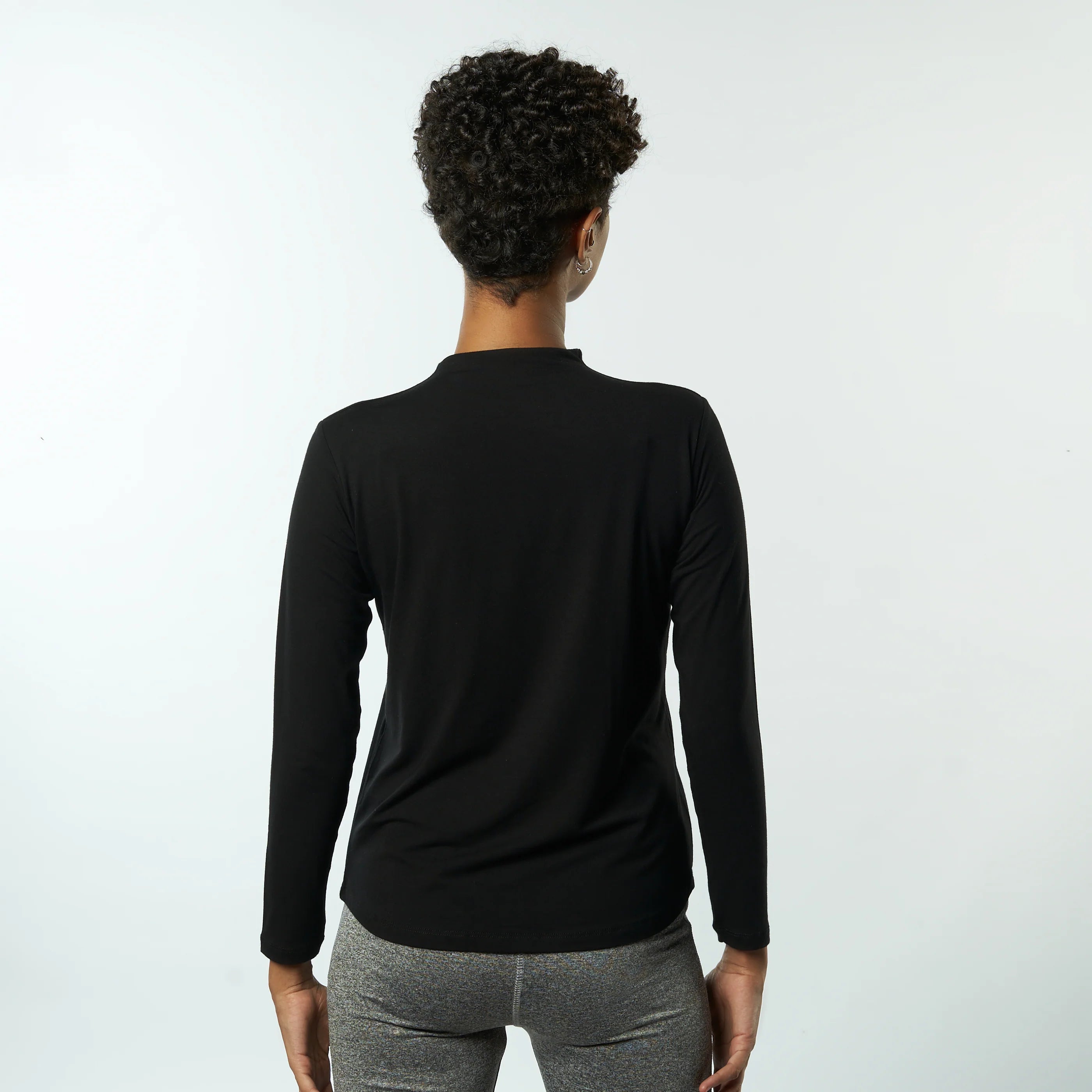 Double Layer Long Sleeves Undershirt-Black