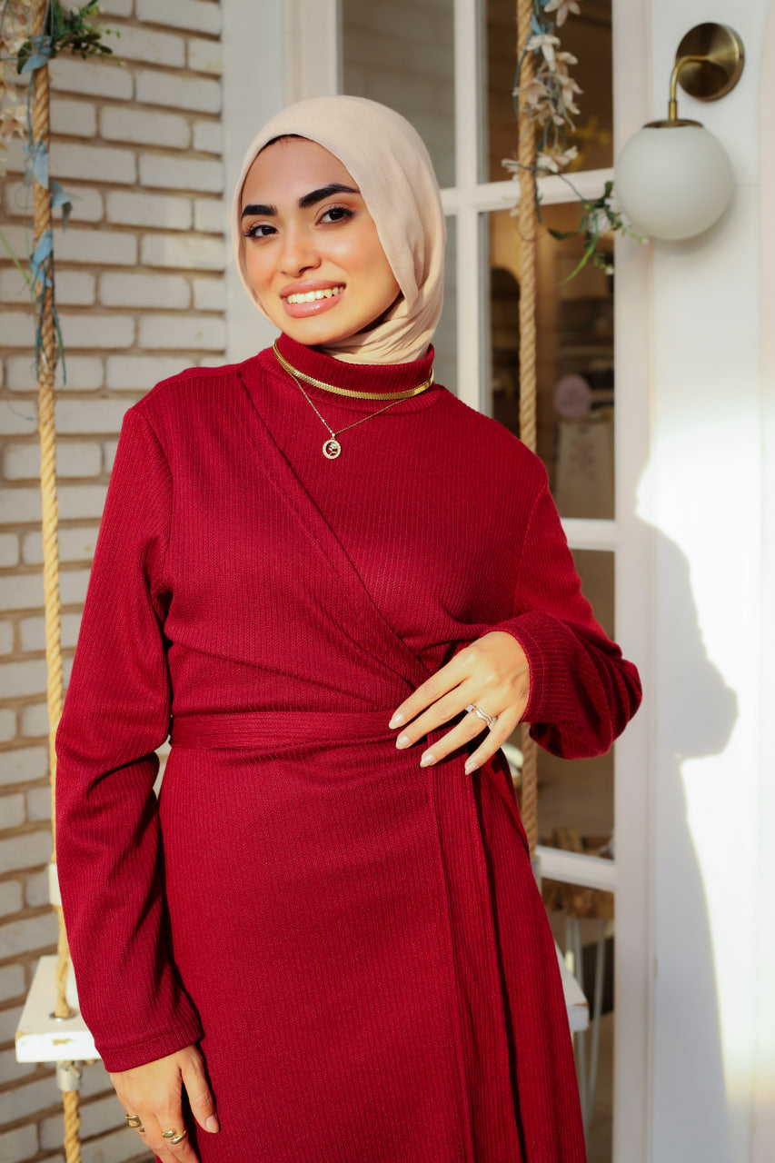 Oxblood Sadeel Dress