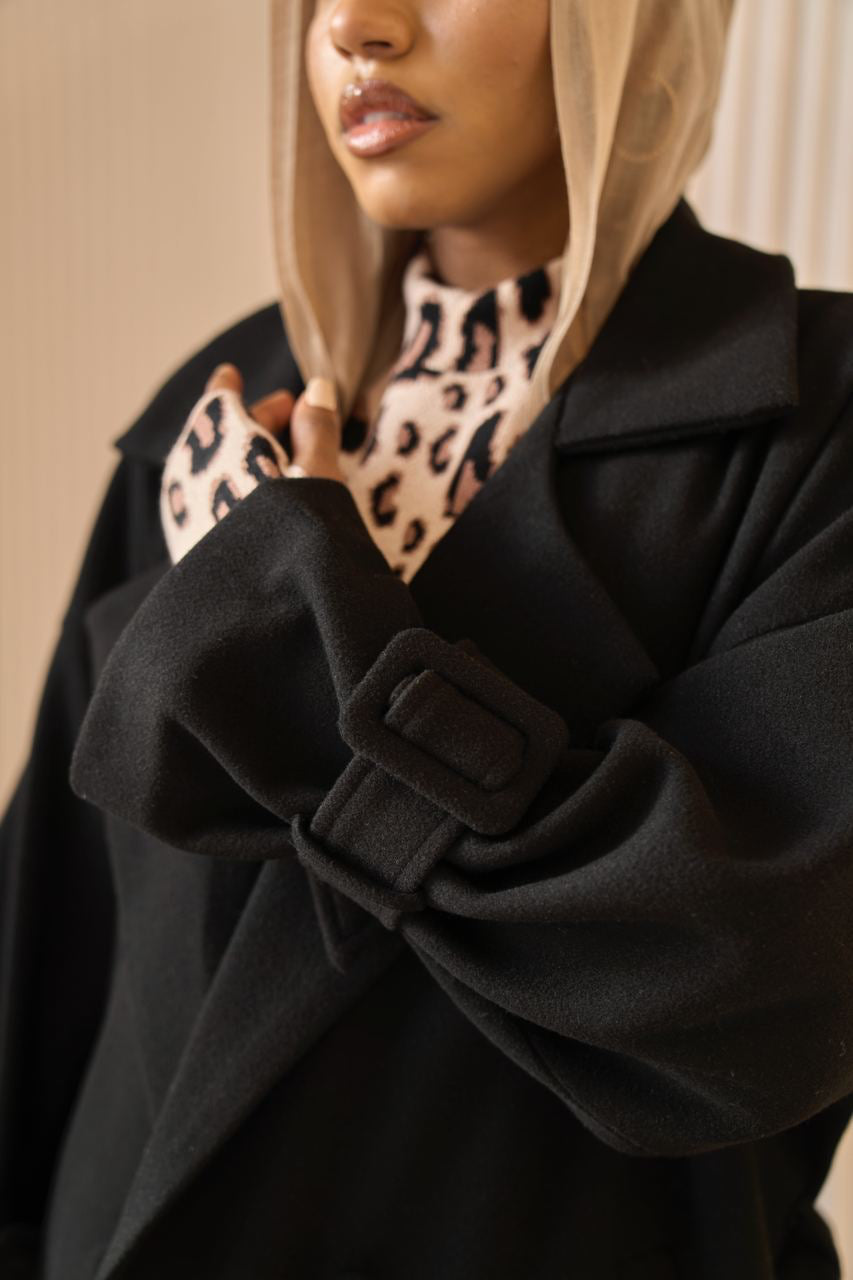 Black Rue Trench Coat