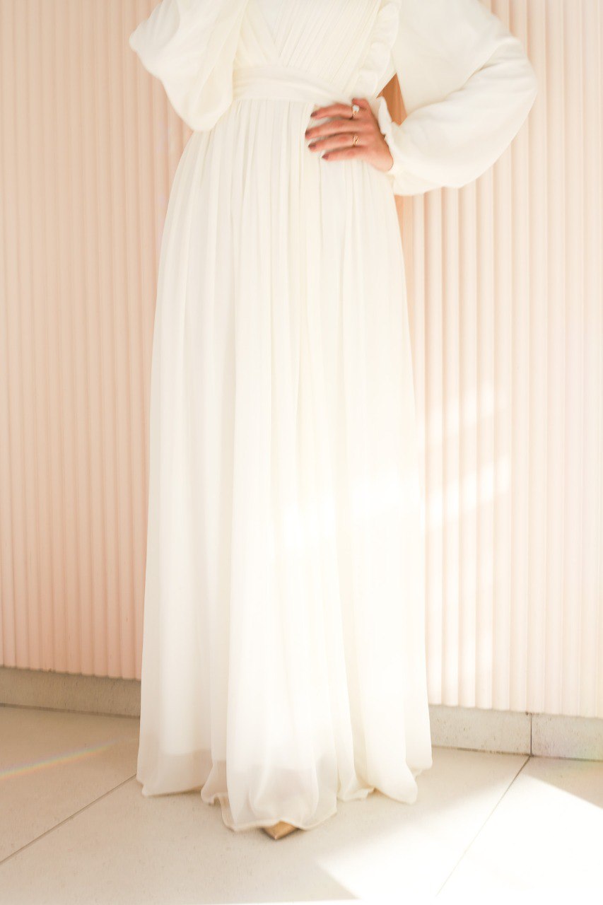 White Flowy Chiffon dress
