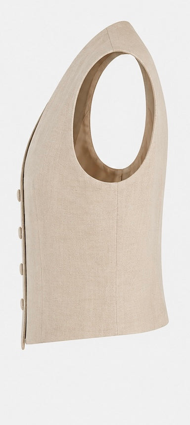 Beige Banker Vest
