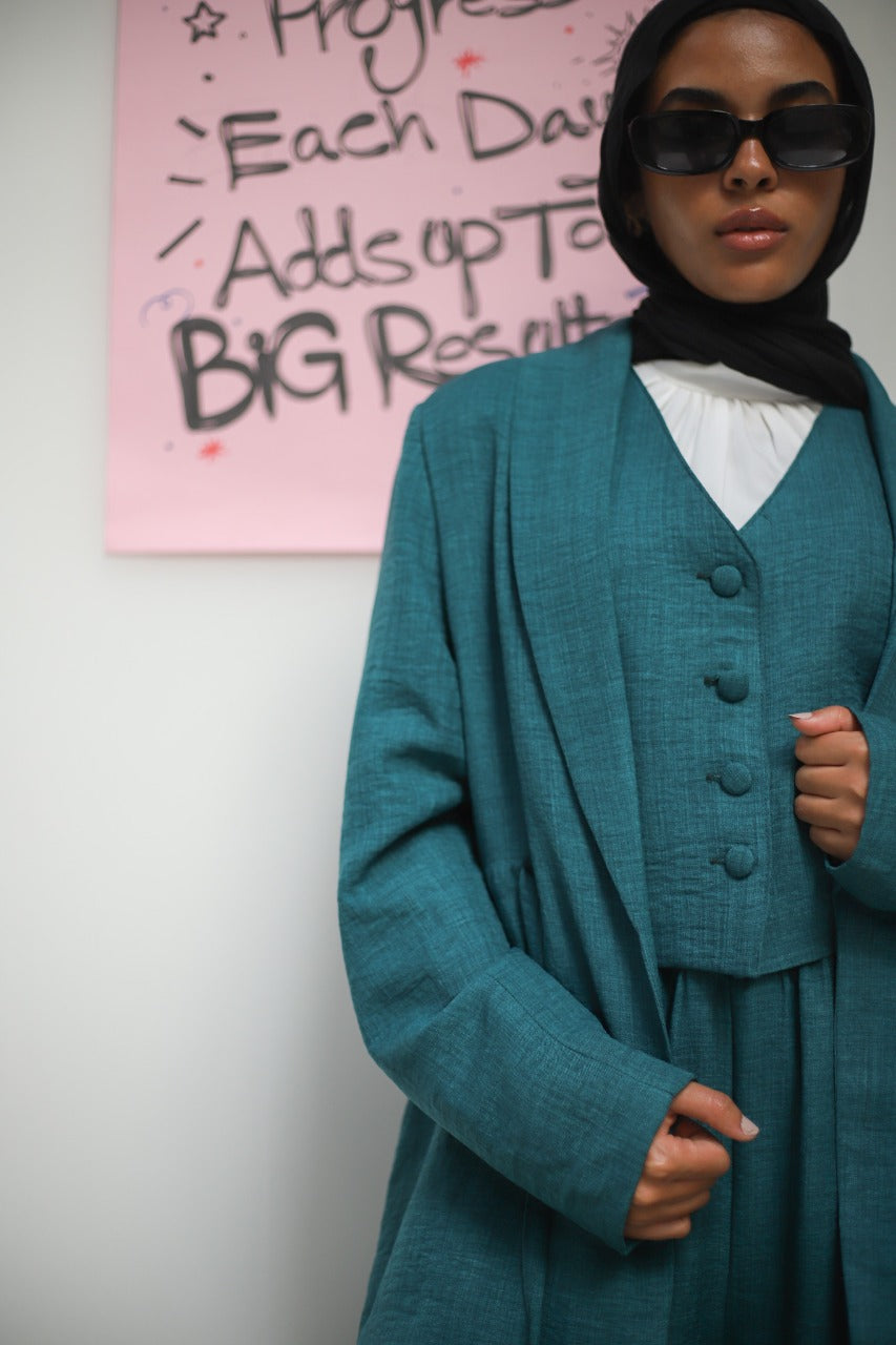 Teal Banker Vest