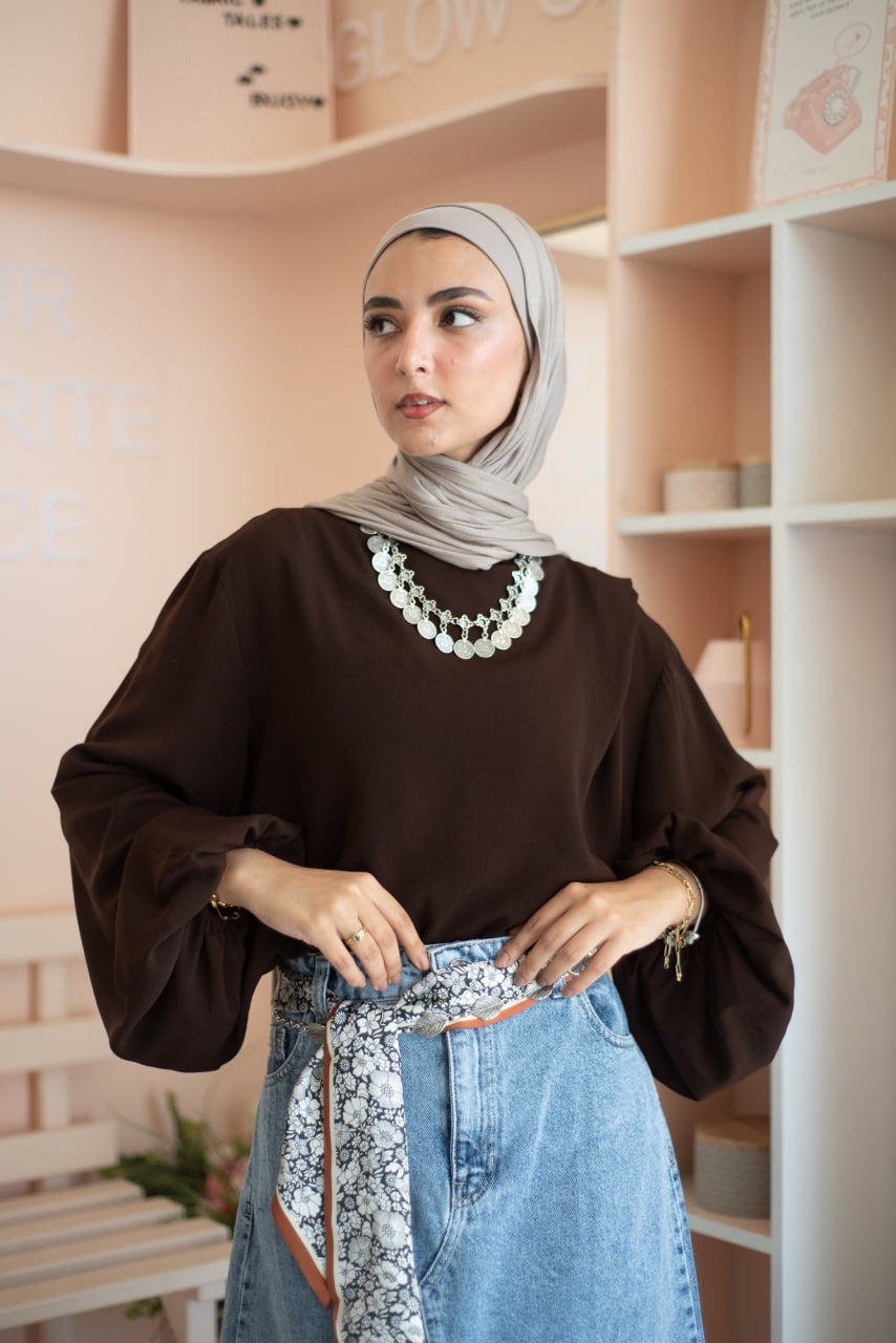 Chocolate Louvre Blouse