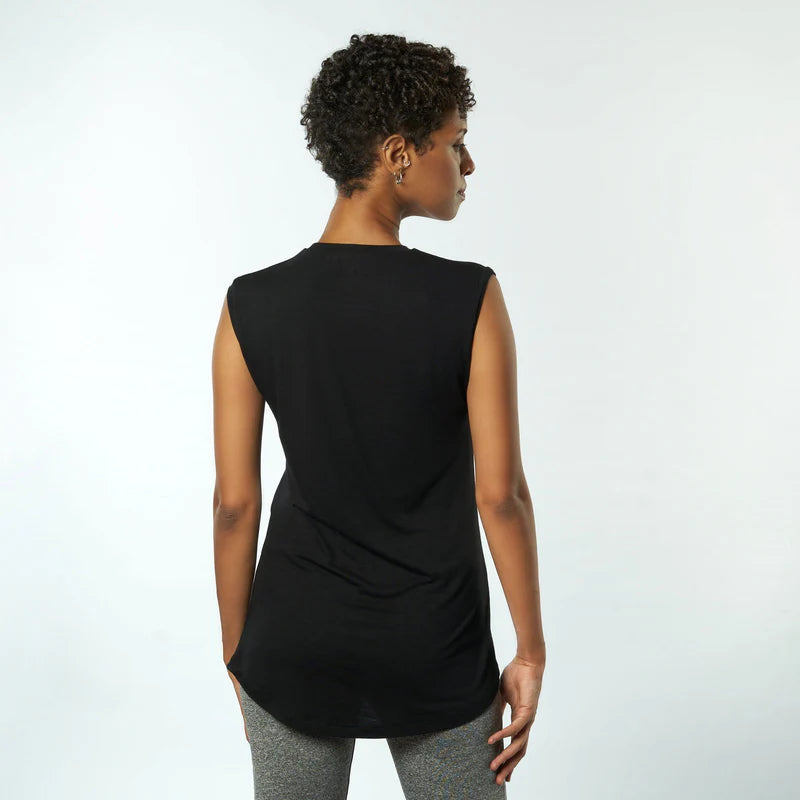 Single Layer Sleeveless Undershirt-Black