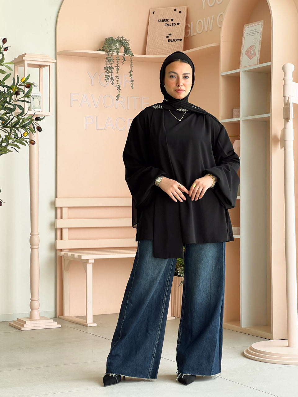 Black Louvre Blouse