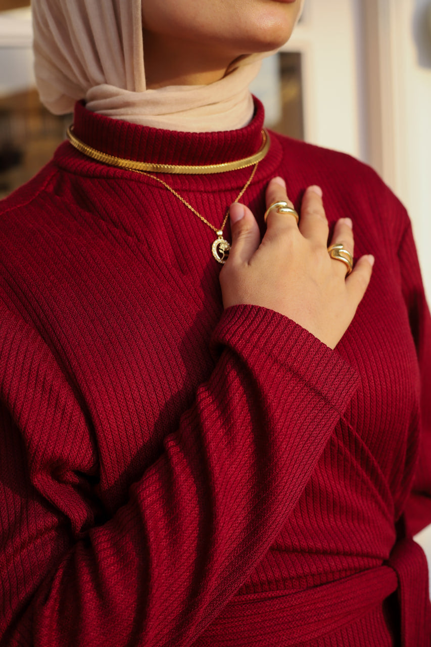 Oxblood Sadeel Dress