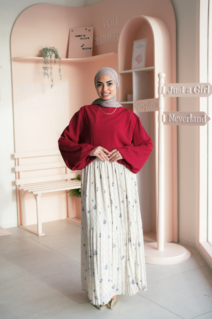 Maroon Louvre Blouse
