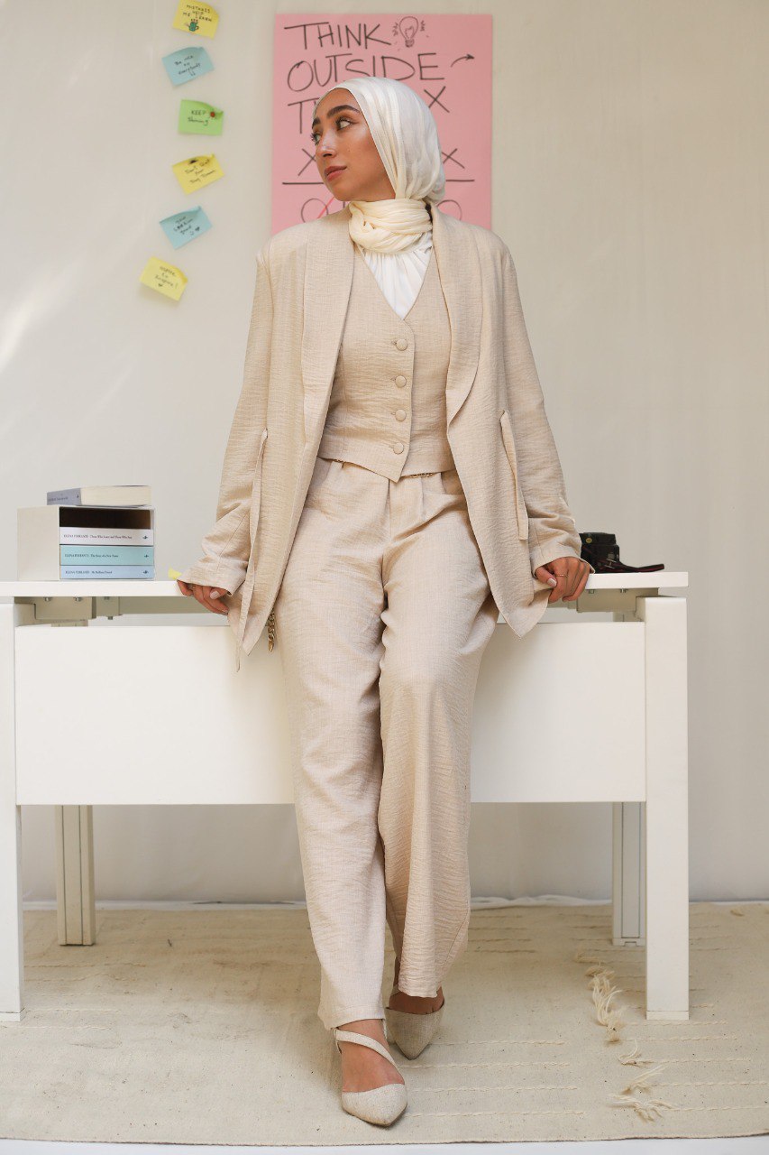 Beige Banker Vest