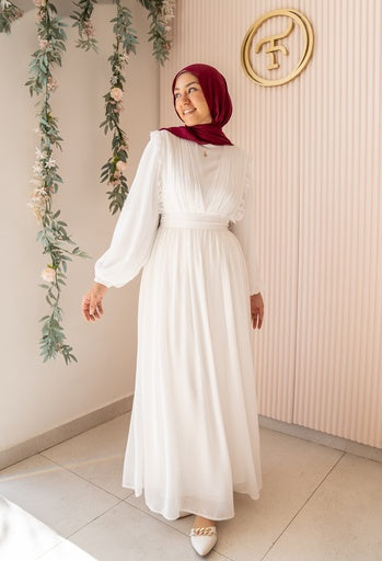 White Flowy Chiffon dress