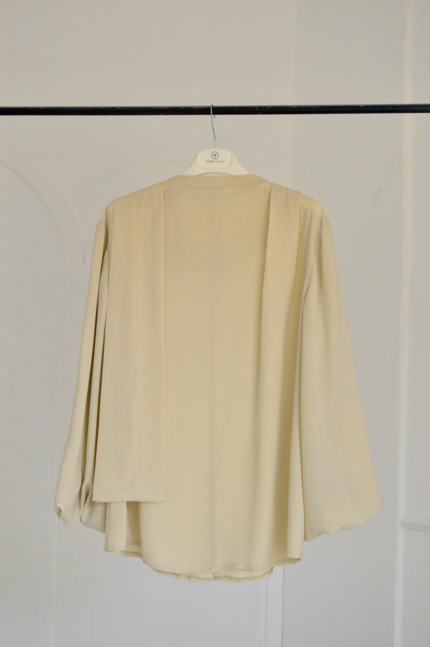 Sand Louvre Blouse