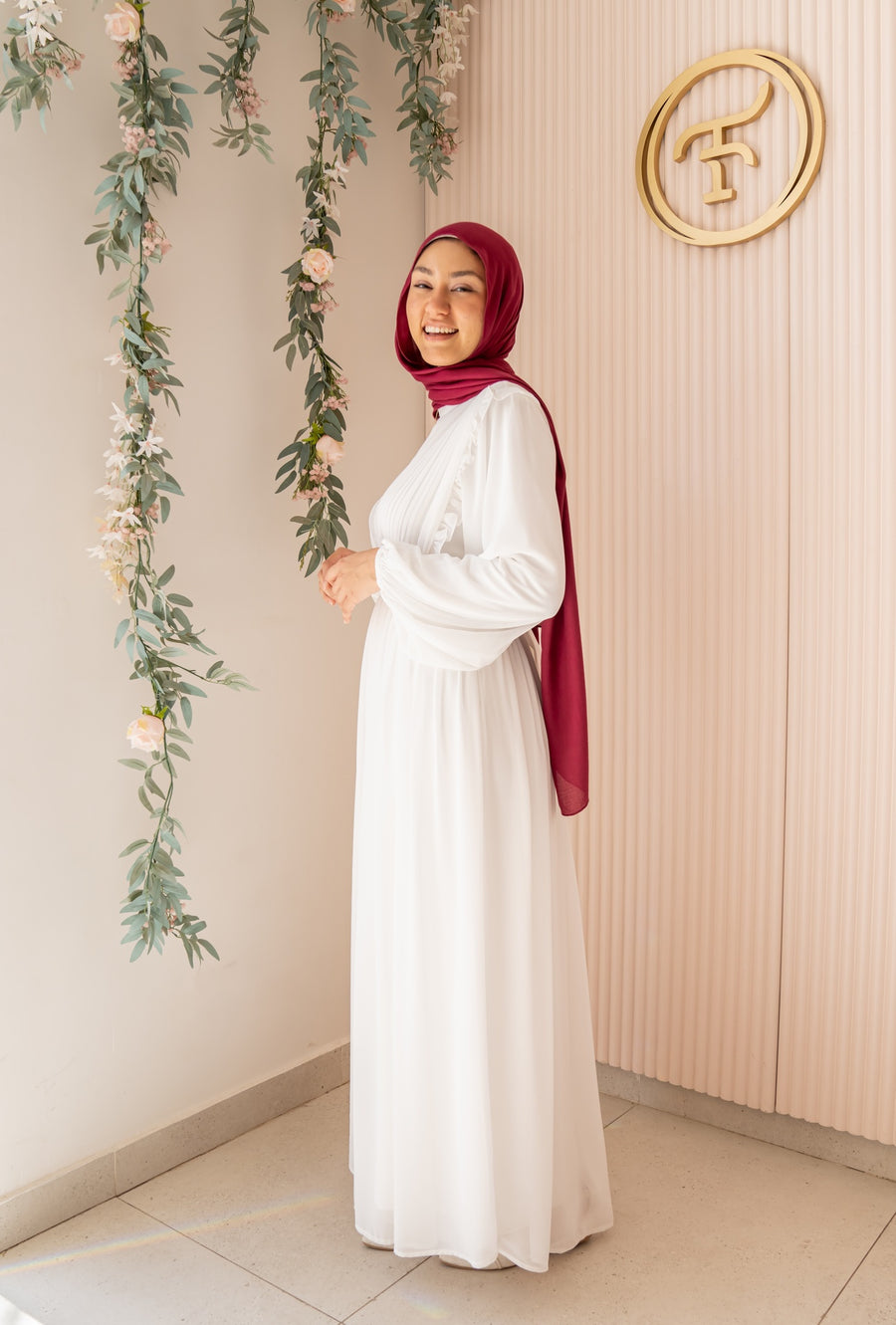 White Flowy Chiffon dress
