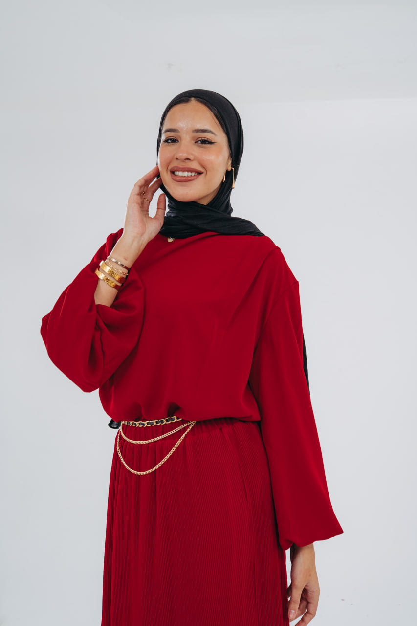 Red Louvre Blouse