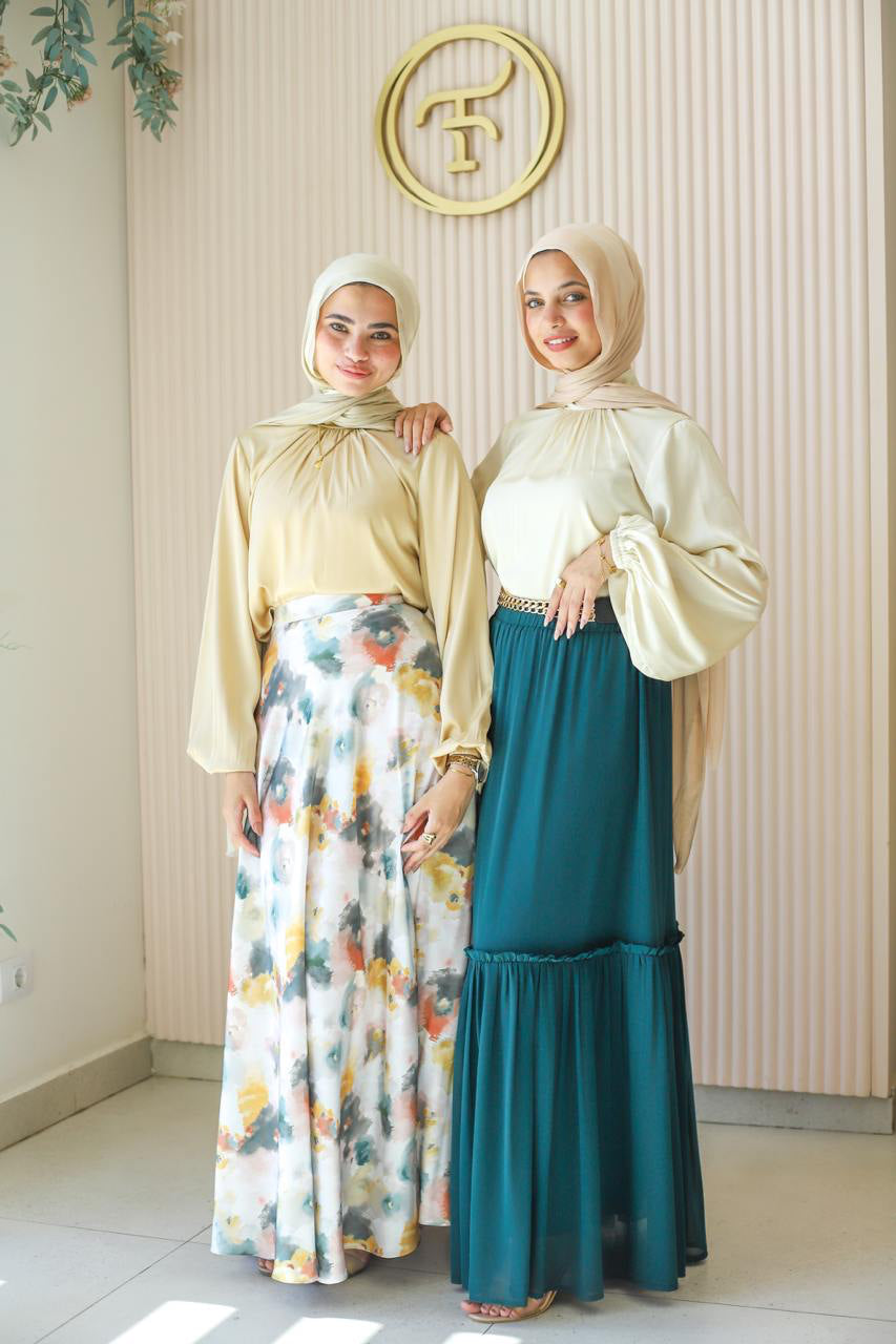 Avocado Ruched Skirt